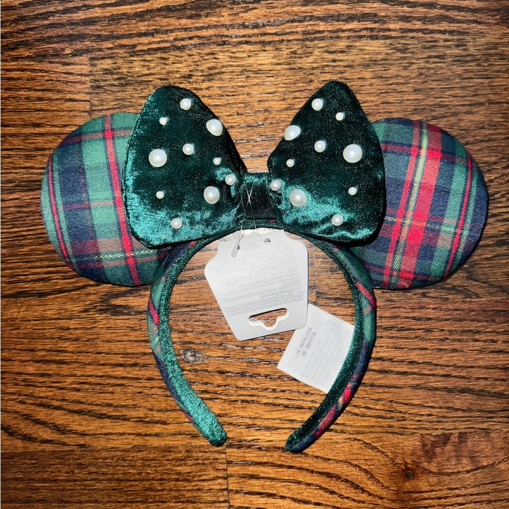 Plaid Green and Red Disney Ears
